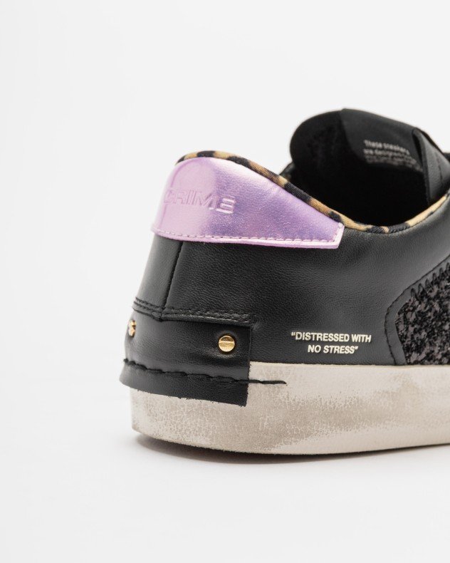 Crime London Distressed Black Sneakers - Image 5
