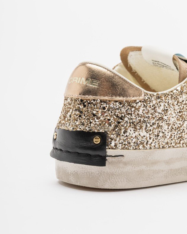 Crime London Distressed Gold Sneakers - Image 5