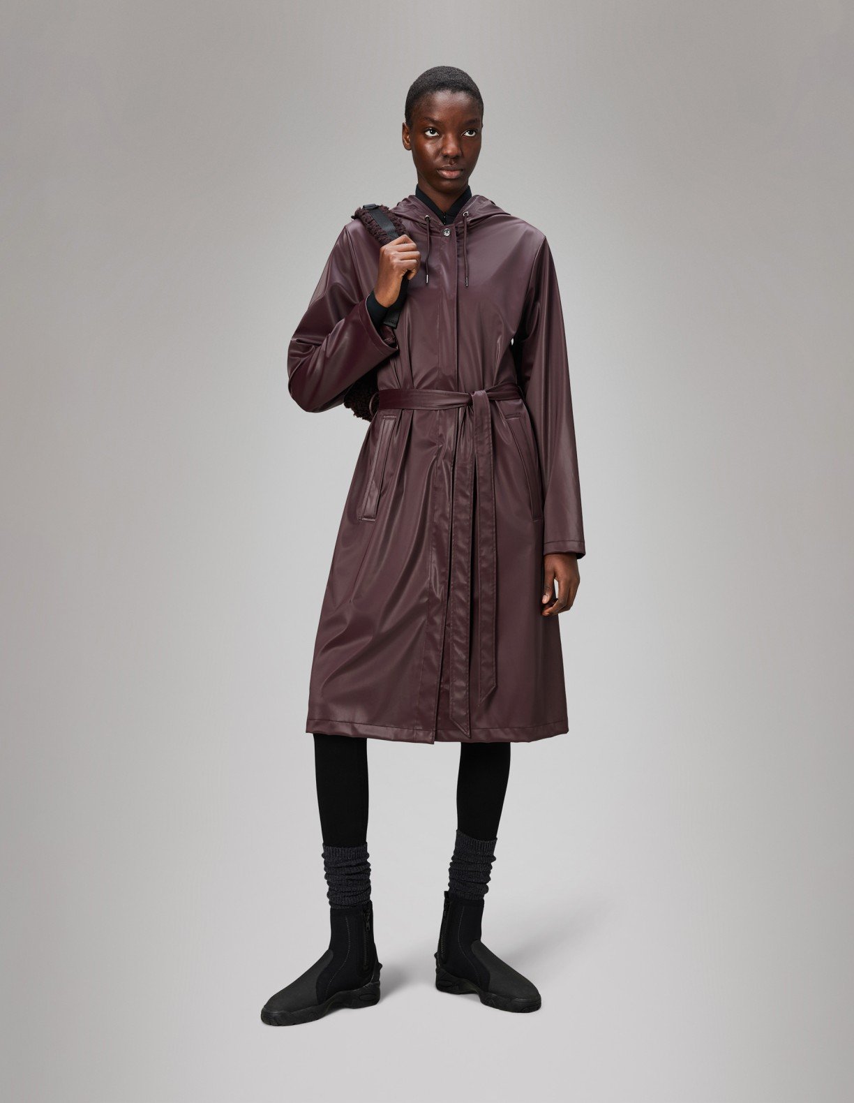 Parka Rains A-Line Longer W Jacket Purple