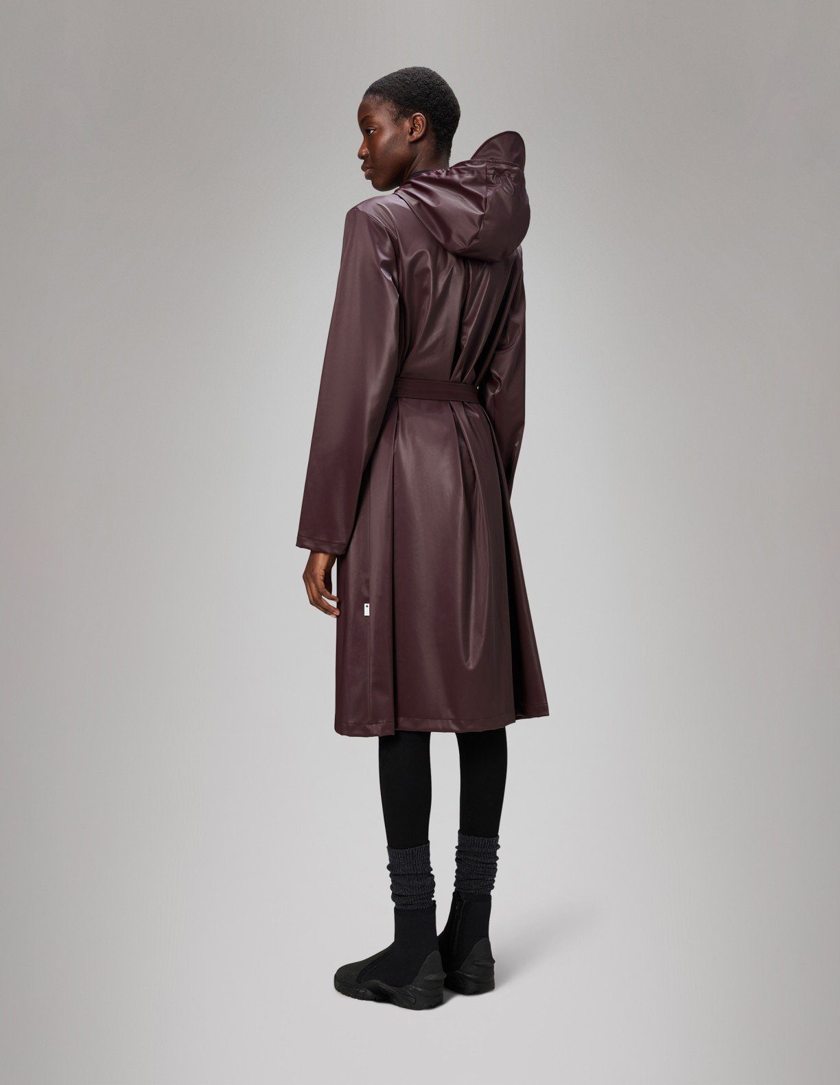 Parka Rains A-Line Longer W Jacket Purple - Image 3