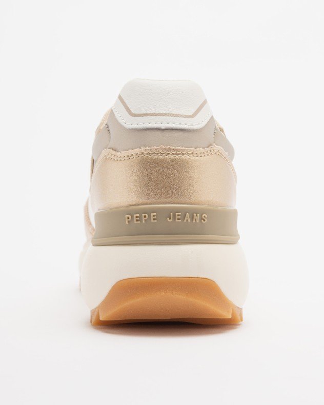 Pepe Jeans London Kimi Mesh W Gold Sneakers - Image 5