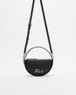 Karl Lagerfeld K/Signature SP Round Woven Bag, Black - Image 5