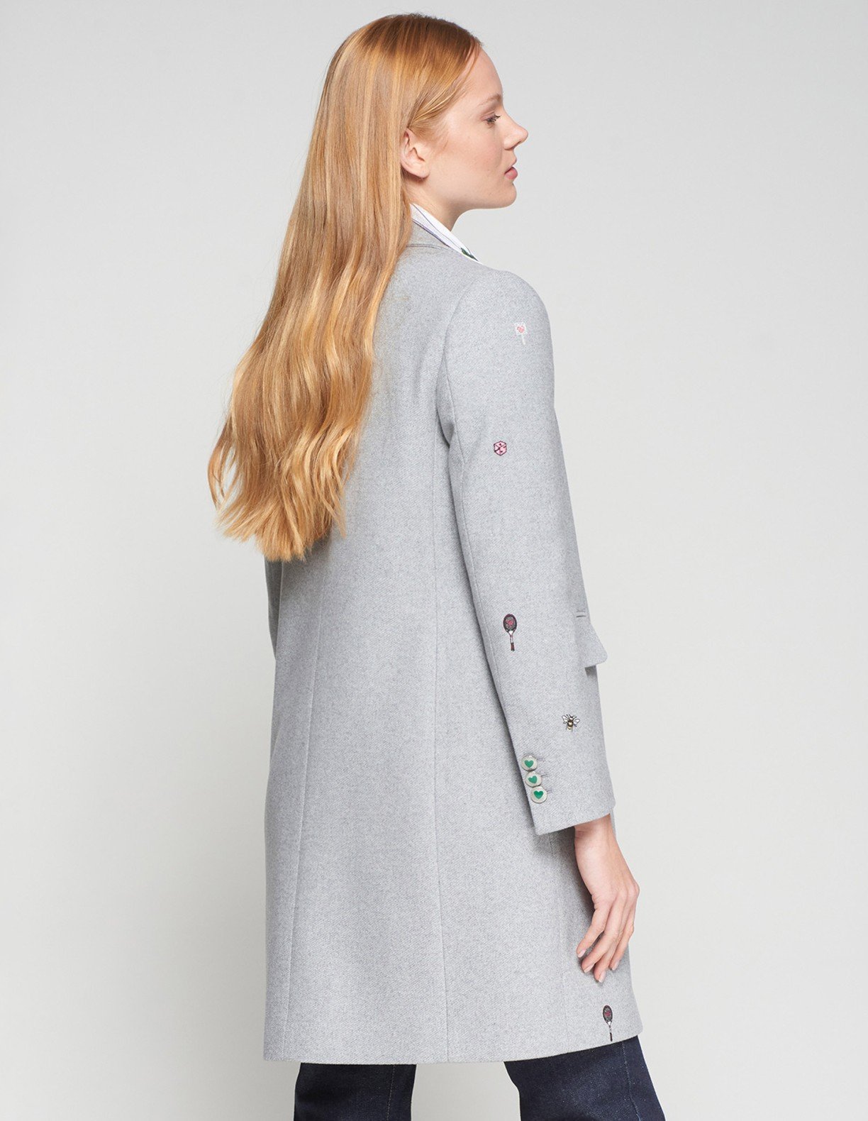 VilaGallo ARICIA EMB LANA GRIS Gray Overcoat - Image 2