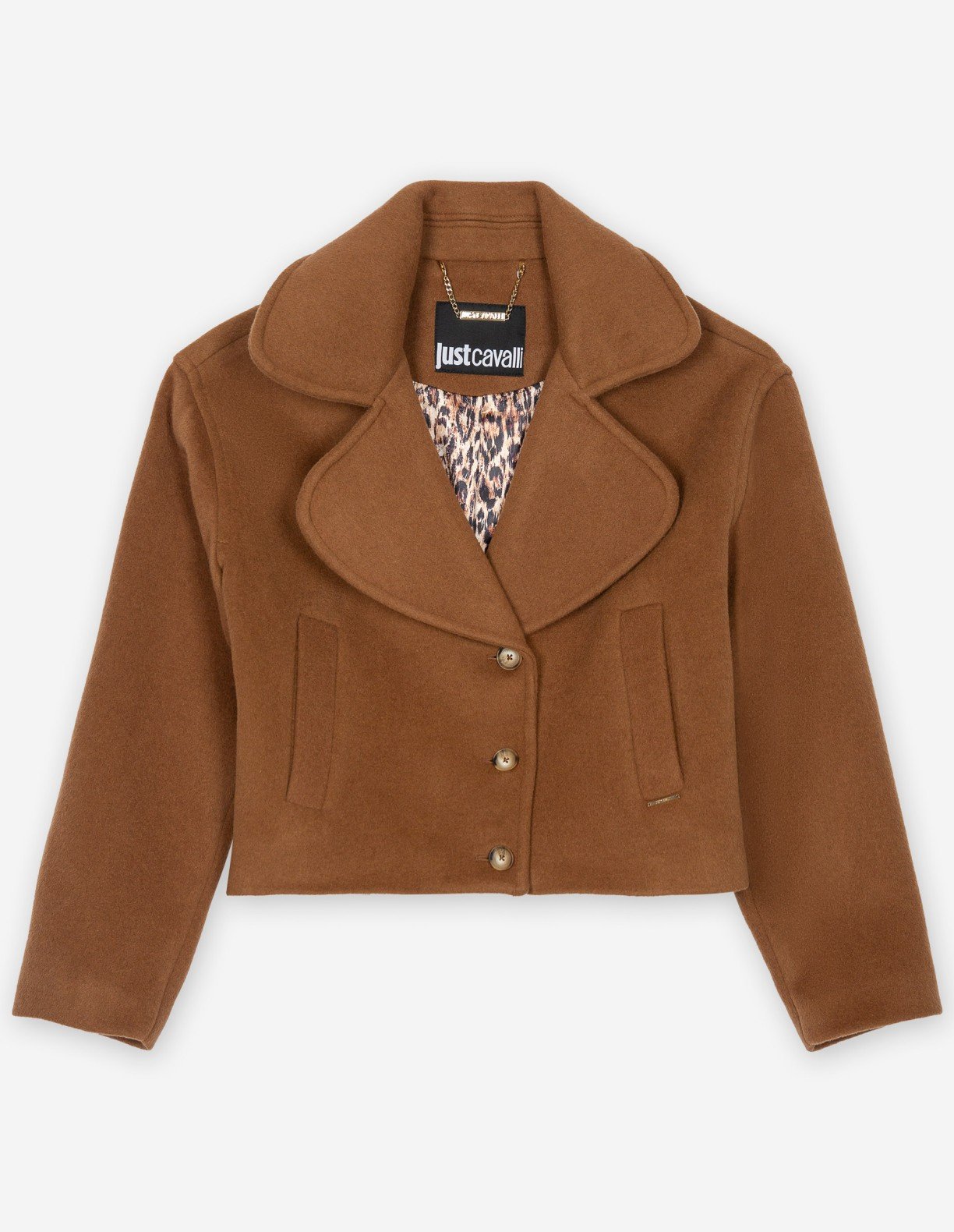 Just Cavalli CRX Wool Coat Camel