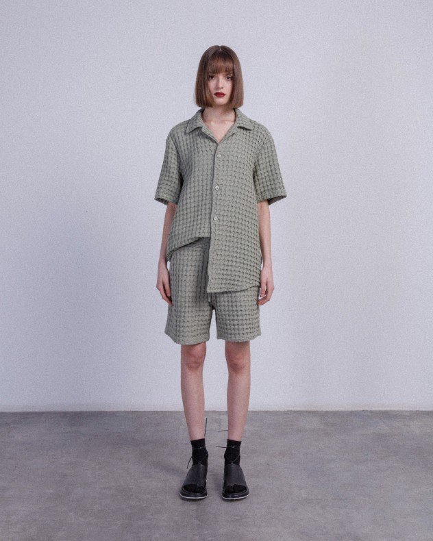 OAS Dusty Green Cuba Green Short sleeve shirt - Green