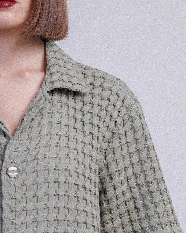 OAS Dusty Green Cuba Green Short sleeve shirt - Green