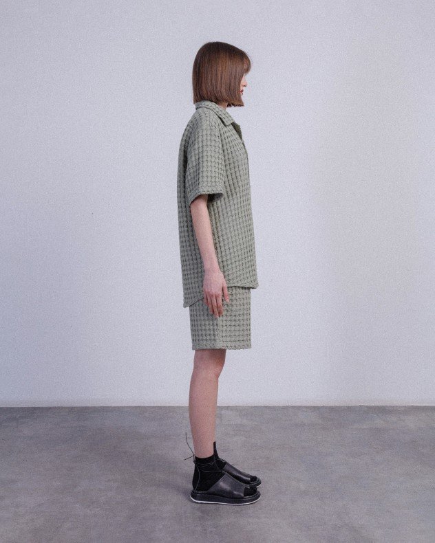 OAS Dusty Green Cuba Green Short sleeve shirt - Green