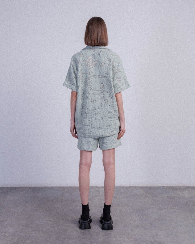 OAS Galbanum cuba crochet Green Short sleeve shirt - Green