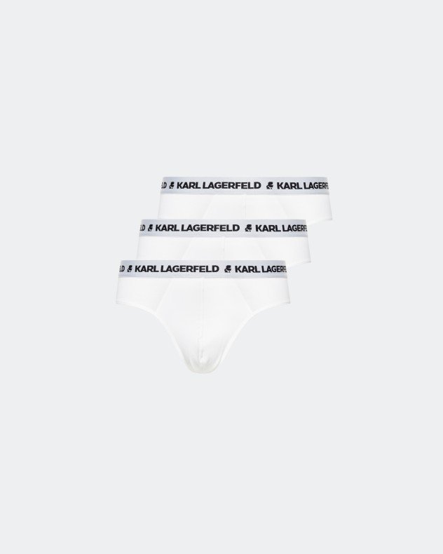 Karl Lagerfeld Logo Set - Pack 3 Multicolour Briefs - White