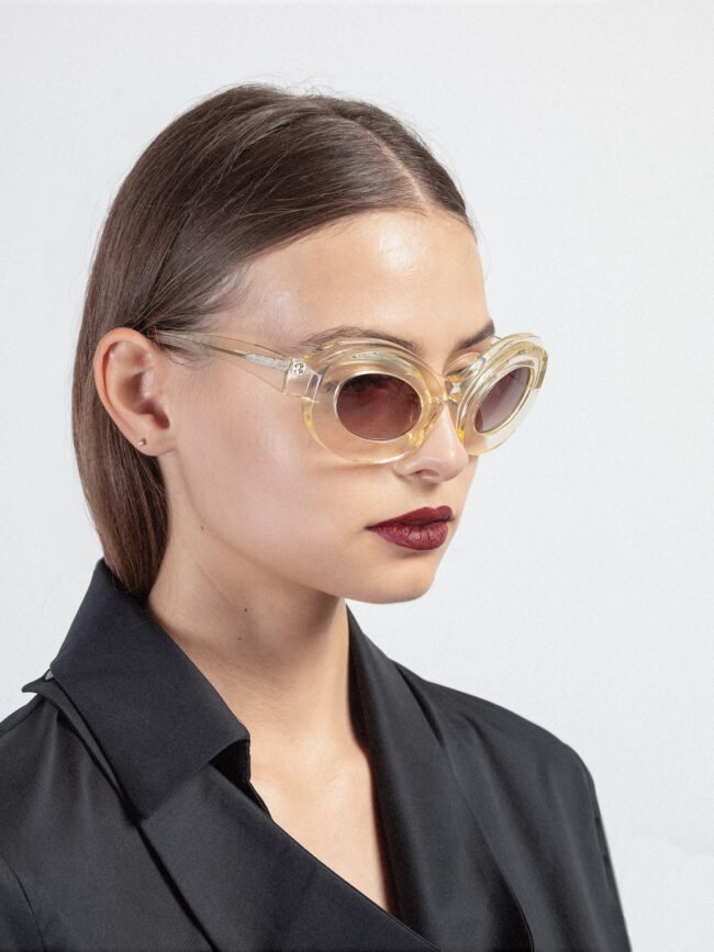 Henrik Vibskov AW24STUD-A903 Brown Sunglasses - Yellow