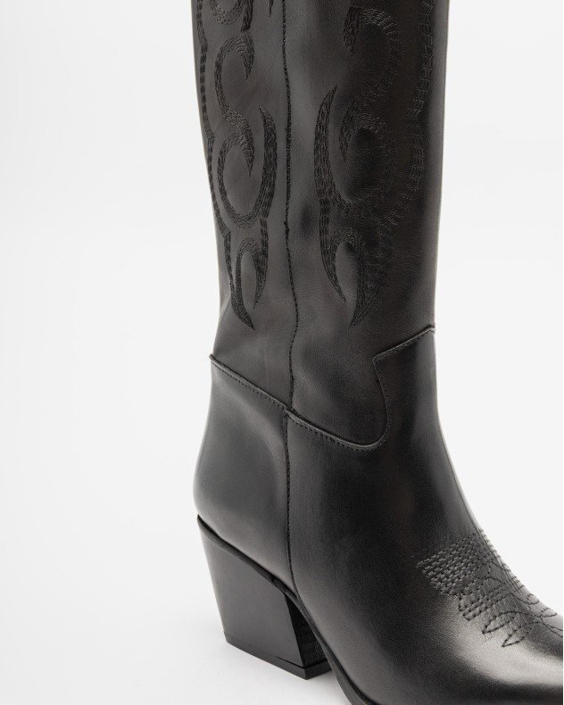 PROF TEX 22120 Camel Cowboy boots - Black