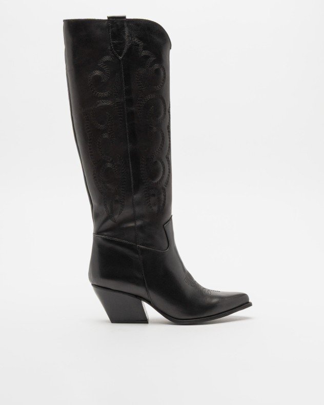 PROF TEX 22120 Camel Cowboy boots - Black