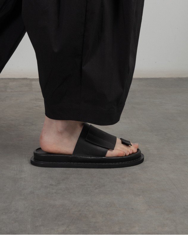 Trippen OFFSET Black Slide sandals - Black