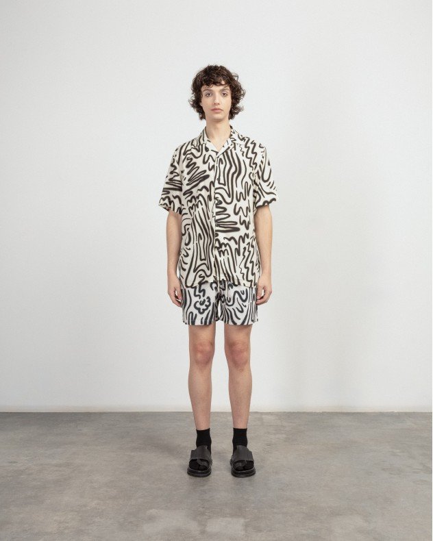 OAS 7005-55 White Short sleeve shirt - White