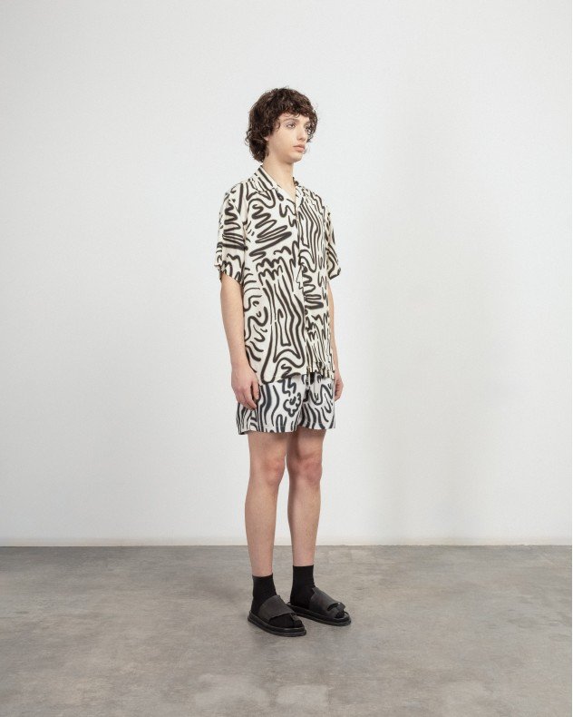 OAS 7005-55 White Short sleeve shirt - White