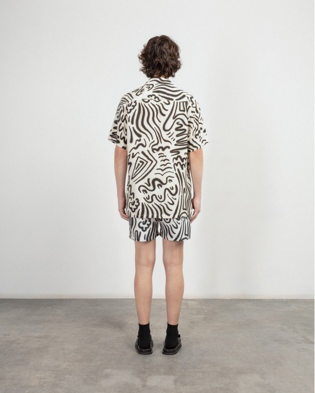 OAS 7005-55 White Short sleeve shirt - White