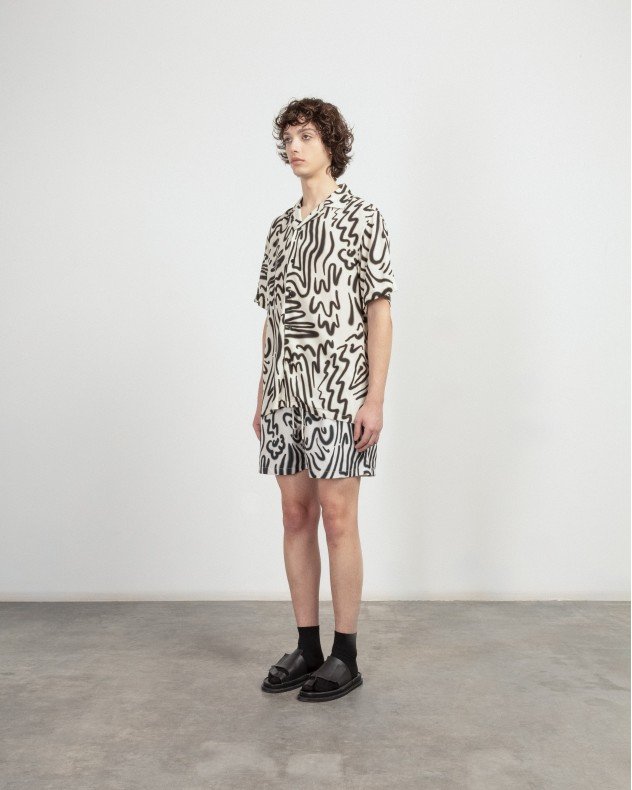 OAS 7005-55 White Short sleeve shirt - White