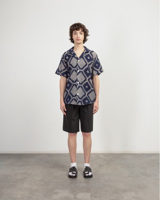 OAS 7013-03 Blue Short sleeve shirt - Blue