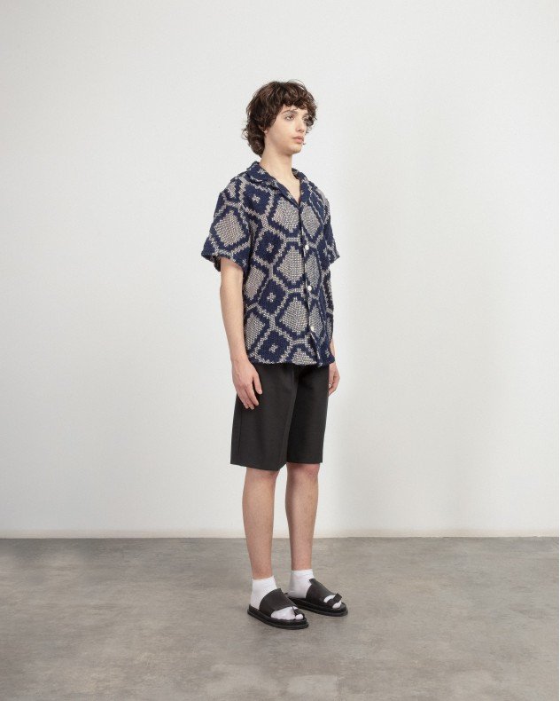 OAS 7013-03 Blue Short sleeve shirt - Blue