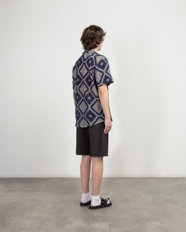 OAS 7013-03 Blue Short sleeve shirt - Blue