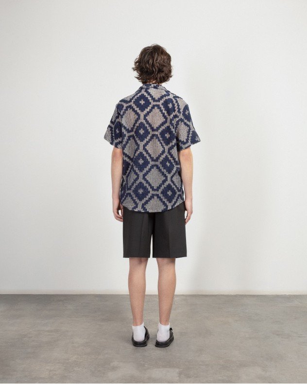 OAS 7013-03 Blue Short sleeve shirt - Blue