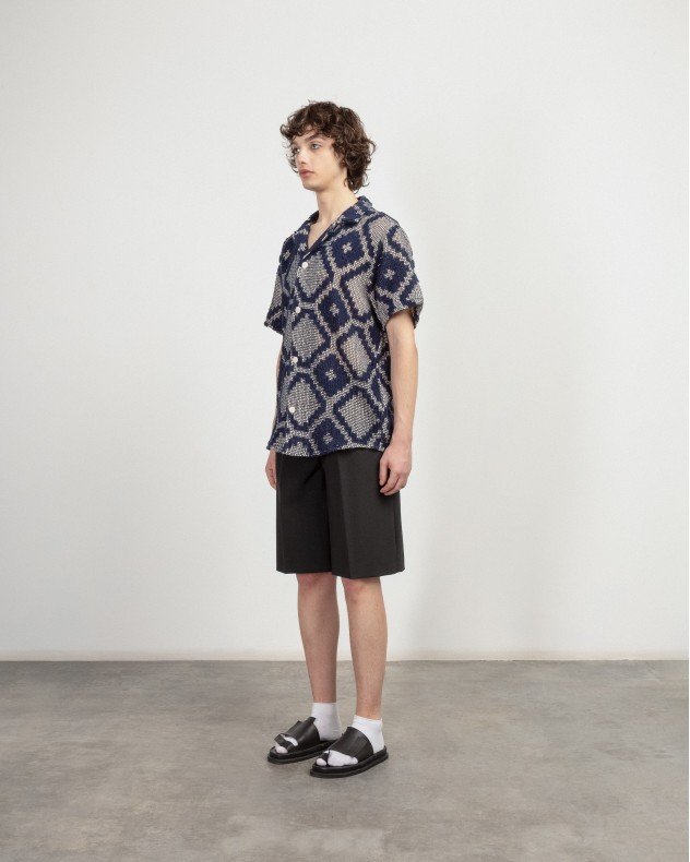 OAS 7013-03 Blue Short sleeve shirt - Blue