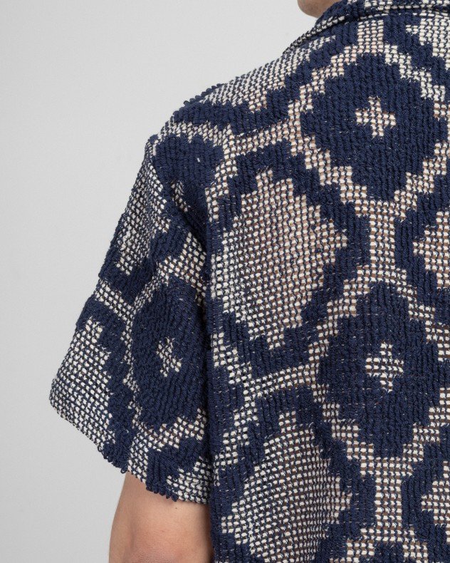 OAS 7013-03 Blue Short sleeve shirt - Blue