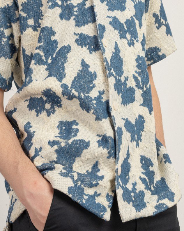 OAS 7003-106 Blue Short sleeve shirt - Blue