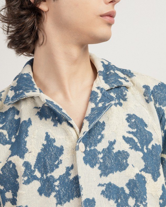 OAS 7003-106 Blue Short sleeve shirt - Blue