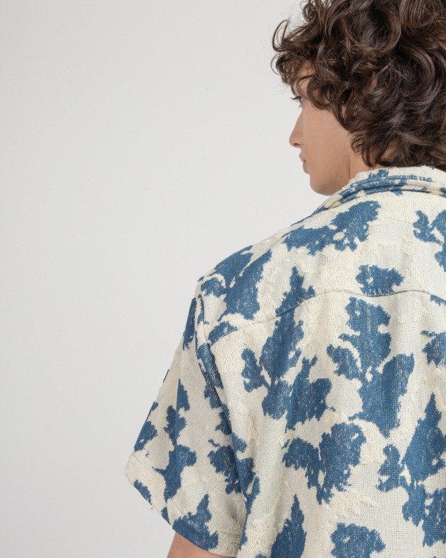 OAS 7003-106 Blue Short sleeve shirt - Blue