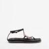 Gloss 4M001-3 Silver Flat sandals - Black
