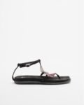 Gloss 4M001-3 Silver Flat sandals - Black