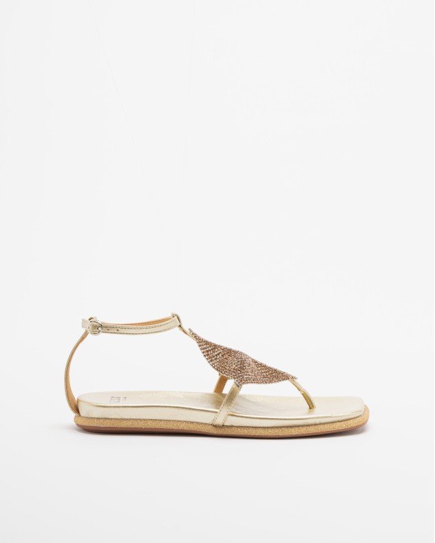 Gloss 4M001-3 Silver Flat sandals - Golden