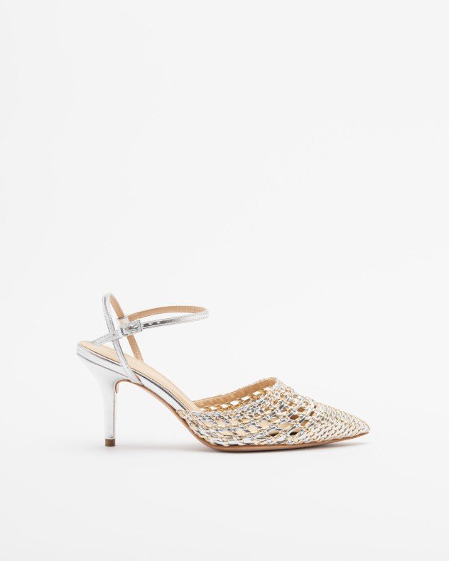 PROF 42347 Silver Slingback shoe - Silver