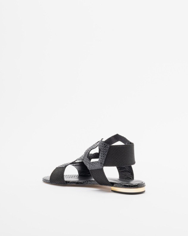 PROF 4075 Golden Flat sandals - Black