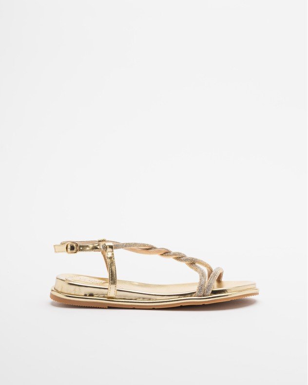Gloss L19916-AB7 Silver Flat sandals - Golden