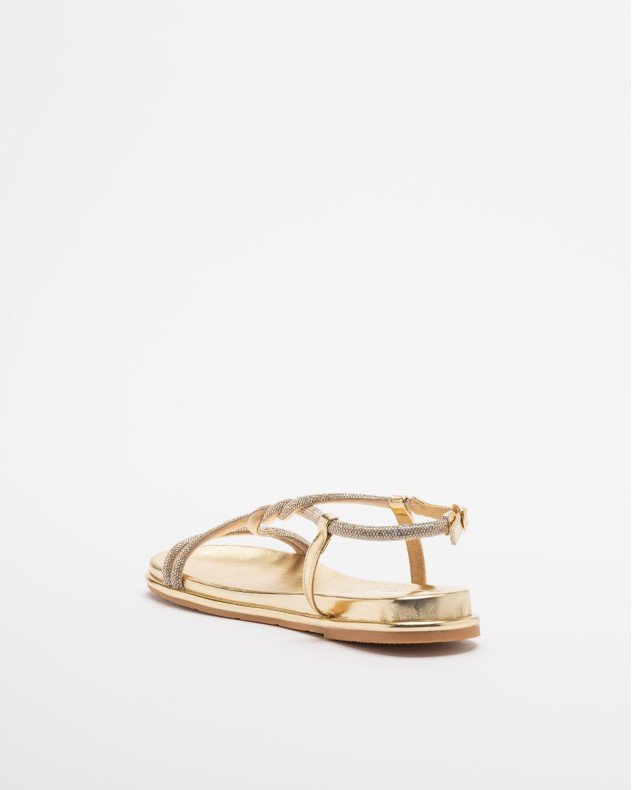 Gloss L19916-AB7 Silver Flat sandals - Golden