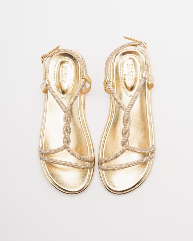 Gloss L19916-AB7 Silver Flat sandals - Golden