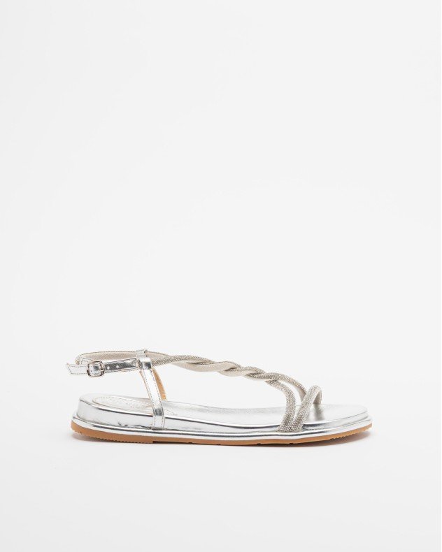 Gloss L19916-AB7 Silver Flat sandals - Silver