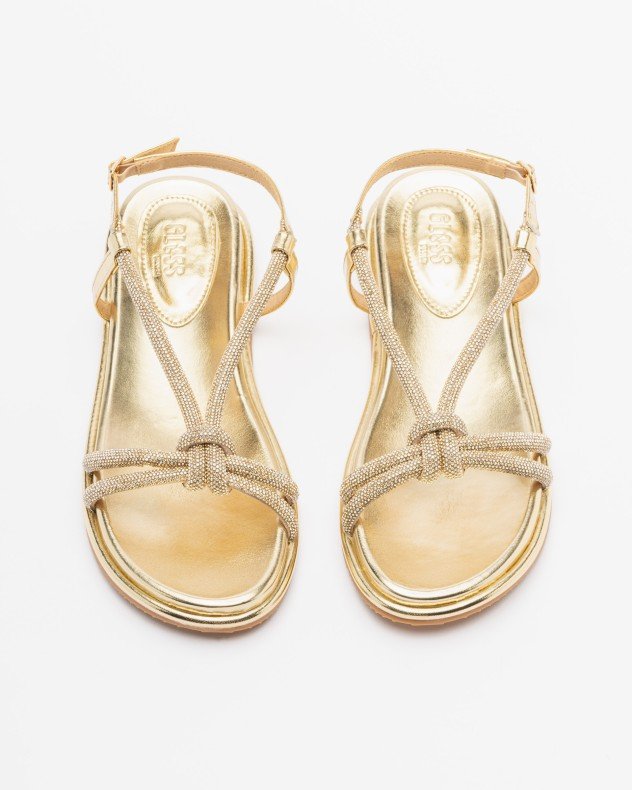 Gloss L19916-PA3 Silver Flat sandals - Golden
