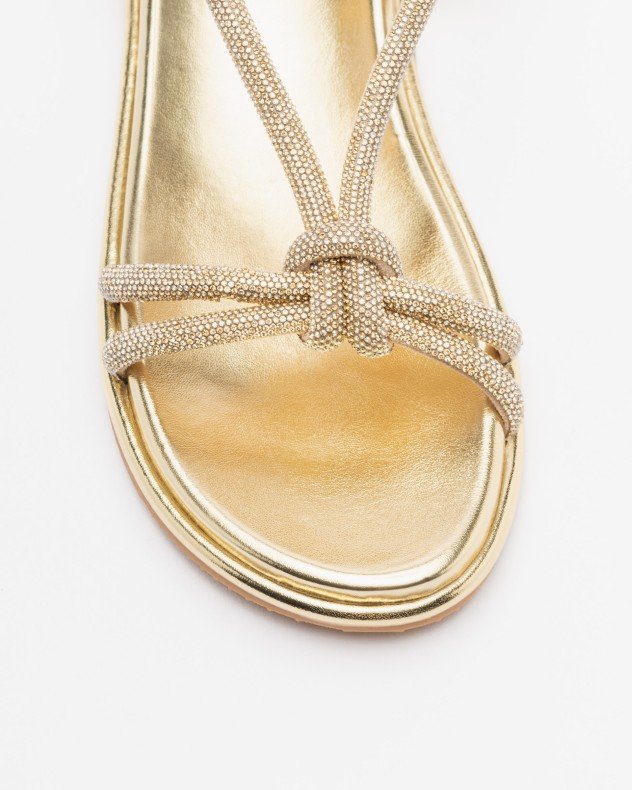 Gloss L19916-PA3 Silver Flat sandals - Golden