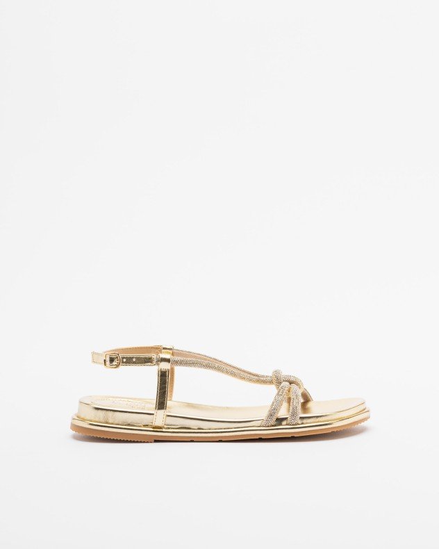 Gloss L19916-PA3 Silver Flat sandals - Golden