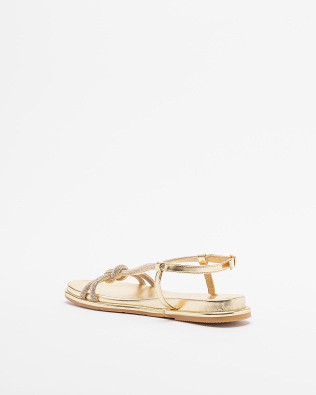 Gloss L19916-PA3 Silver Flat sandals - Golden
