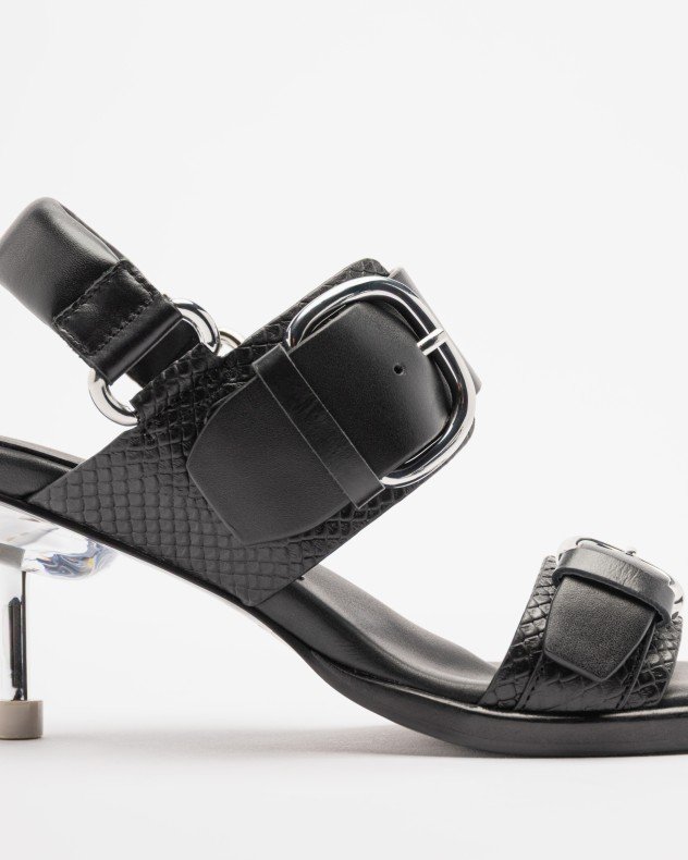 4ccccees OSHA LINE MID Black Sandals - Black