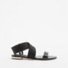 PROF 4077 Golden Flat sandals - Black