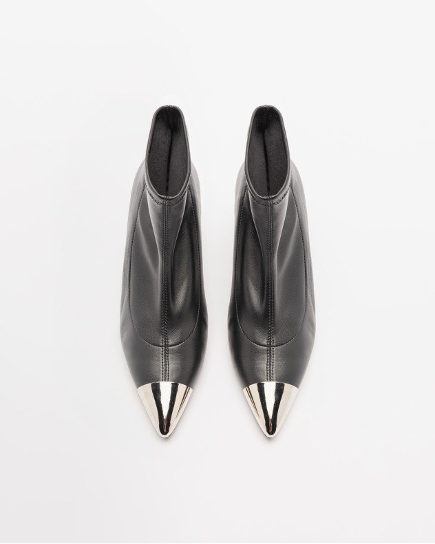 PROF 2014 Beige Ankle Boots - Black