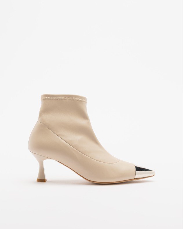 PROF 2014 Black Ankle Boots - Beige