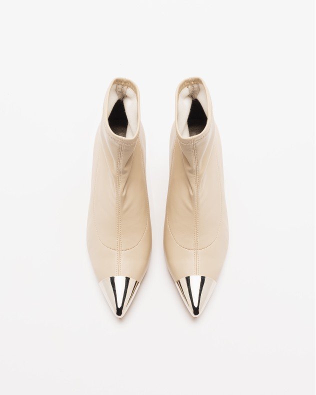 PROF 2014 Black Ankle Boots - Beige