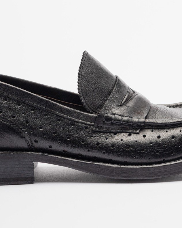 Le Ruemarcel PAUL 541 Black Moccasins - Black