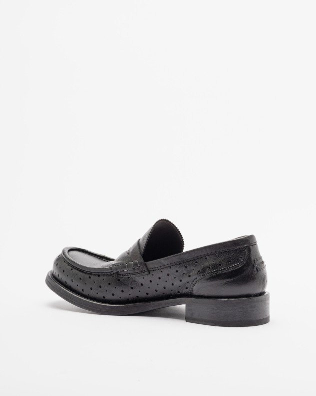 Le Ruemarcel PAUL 541 Black Moccasins - Black